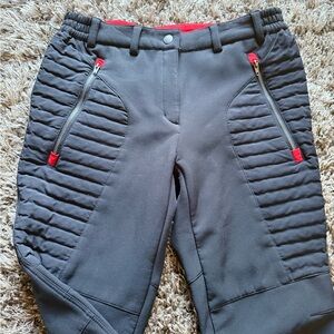 Women’s Komont smooth skiing pants fleece lined, red and black performance